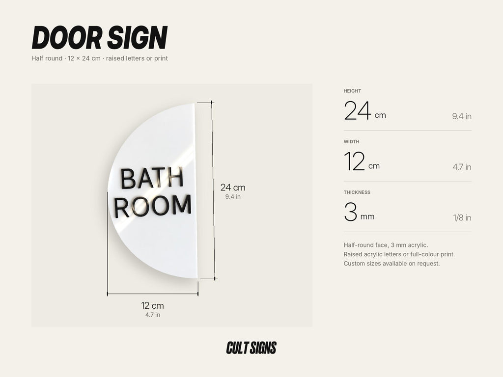 Custom Door Sign · Half-round