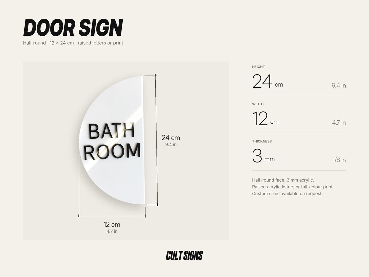 Custom Door Sign · Half-round