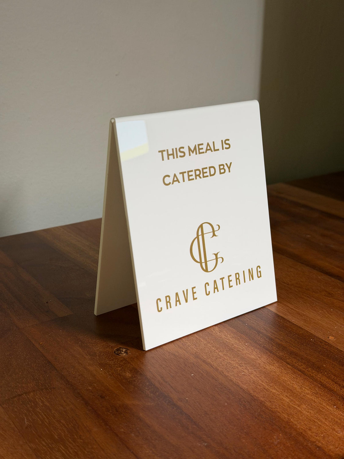 Mirror Table Sign · 12 × 15 cm · Raised letters